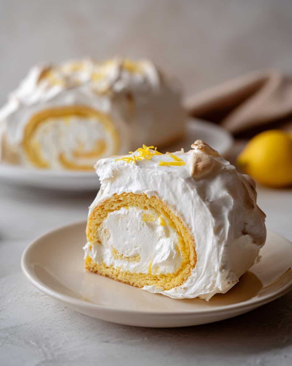Zitronen Baiserrolle mit Mascarpone - detail 2