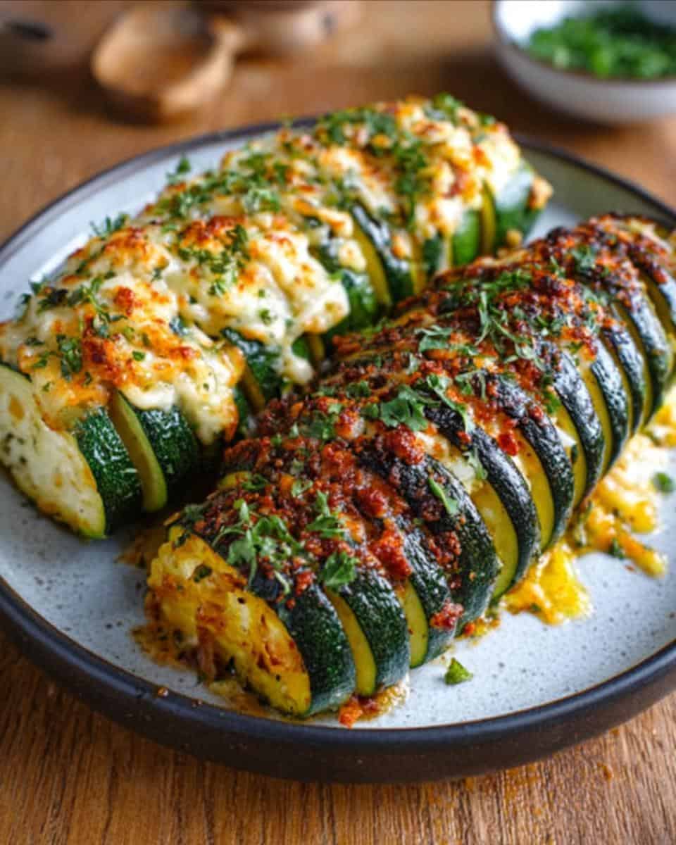 Zweierlei Hasselback Zucchini Genuss - detail 2