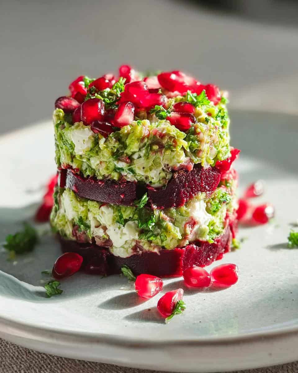 Brokkoli Tatar mit Granatapfel und Ziegenfrischkäse - detail 2