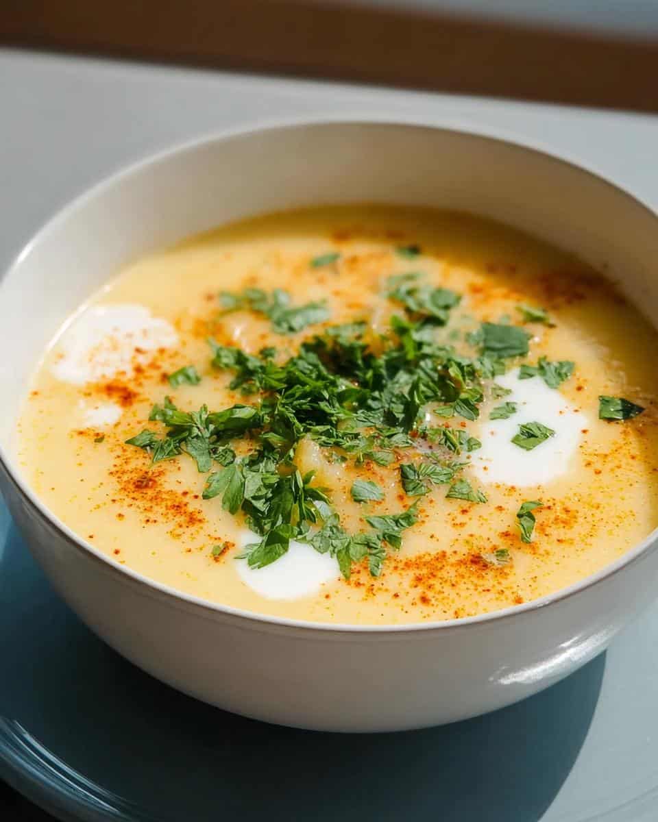 Einfache cremige Kartoffelsuppe mit frischer Petersilie - detail 2