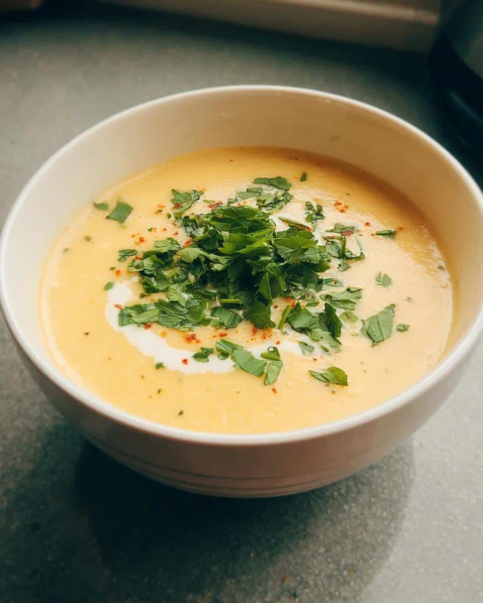 Einfache cremige Kartoffelsuppe mit frischer Petersilie - detail 3