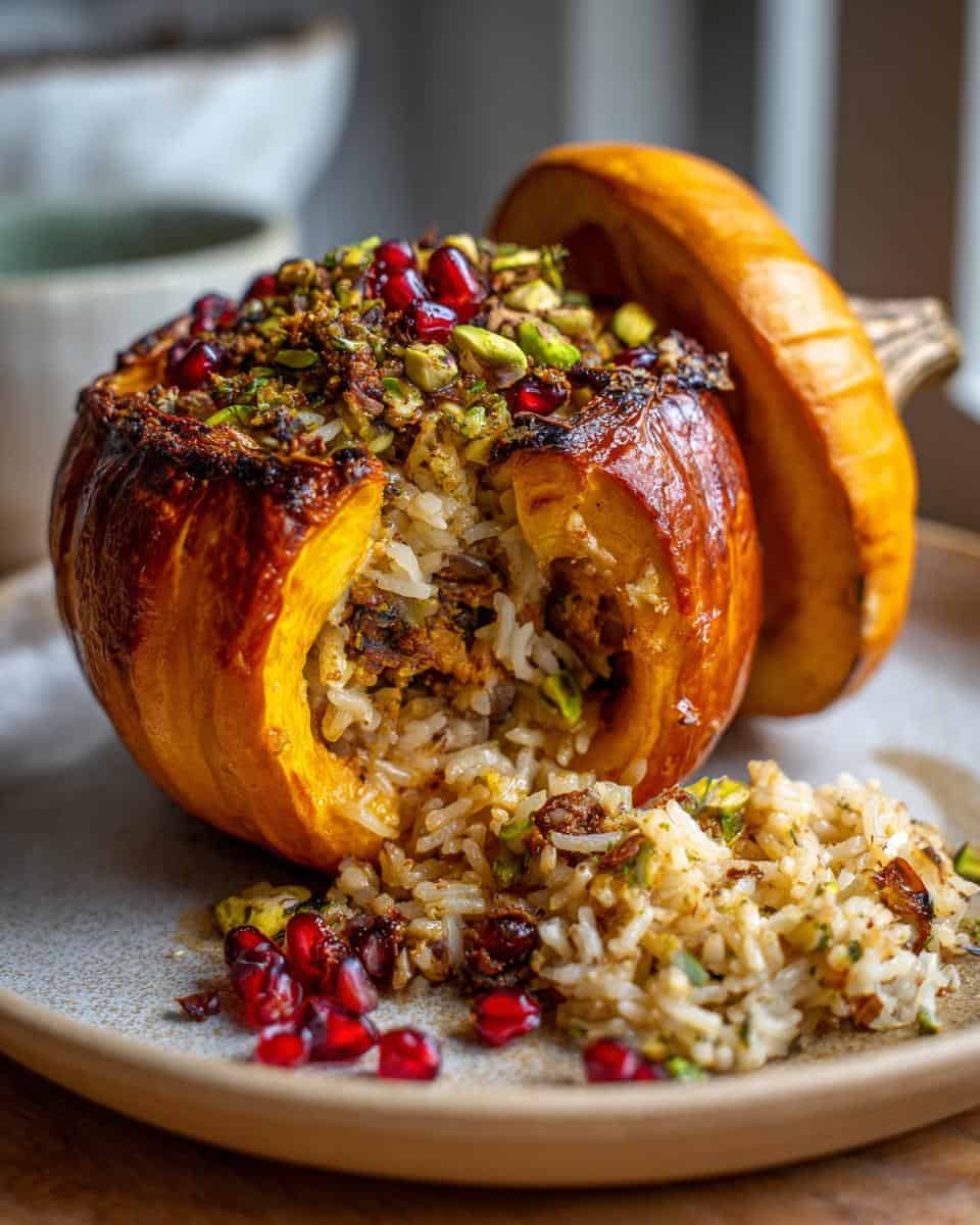 Gefüllter Ofenkürbis mit Reis und Feta - detail 2