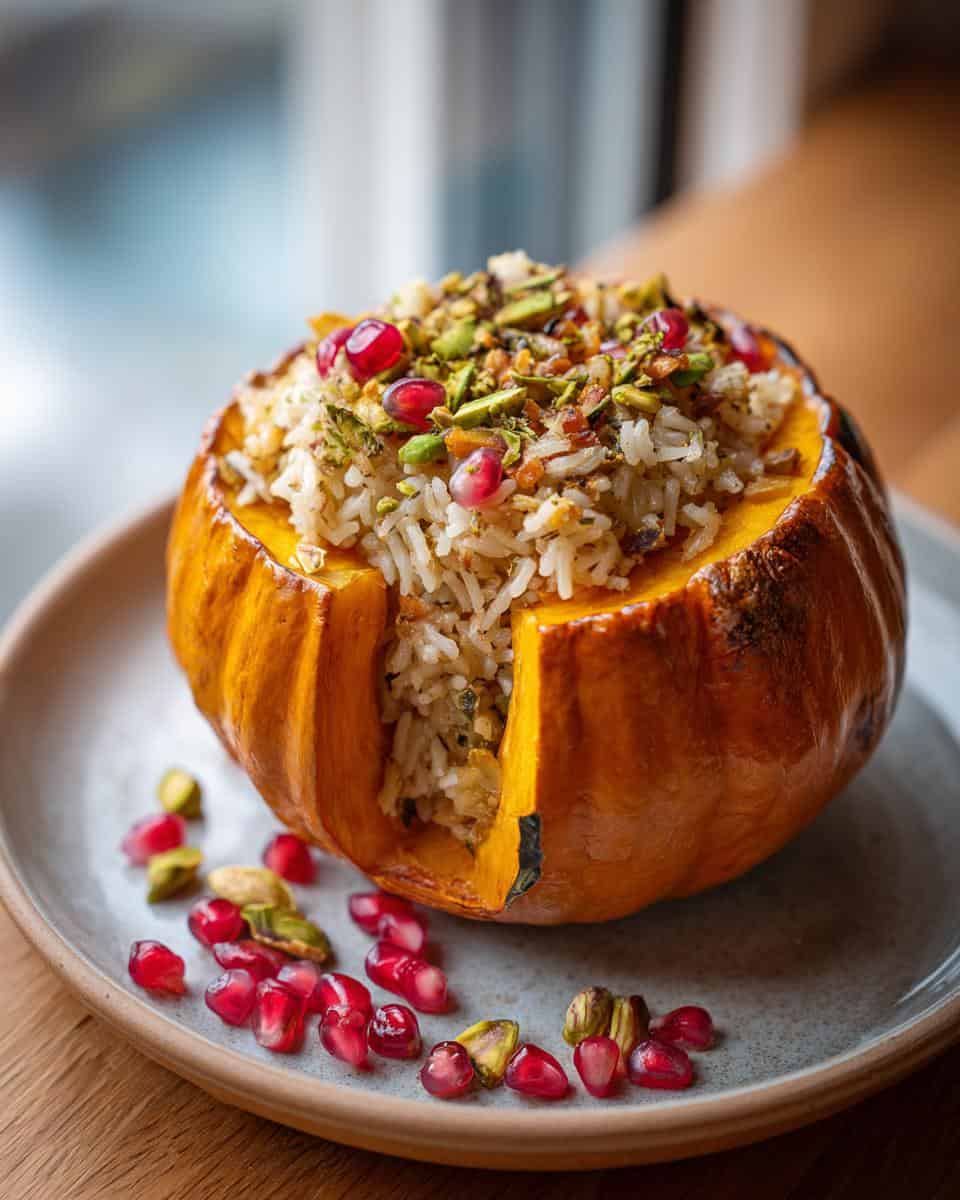 Gefüllter Ofenkürbis mit Reis und Feta - detail 3