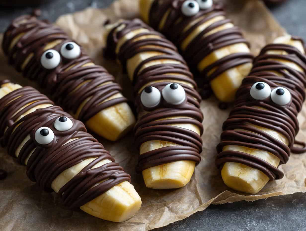 Halloween Bananenmumien: 4 Zutaten, genial lecker