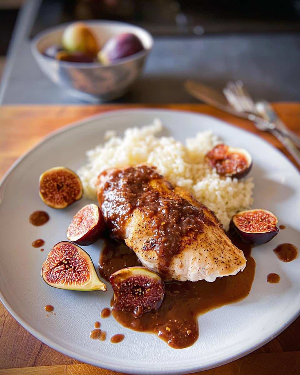 Hähnchenbrustfilet mit Glühweinsauce und Feigen - detail 3