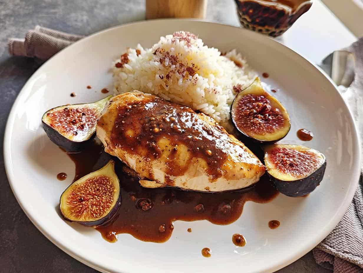 Verführerisch: Hähnchenbrustfilet mit Glühwein & Feigen