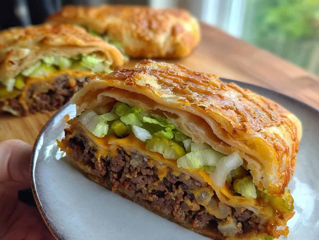 Knusprige Zwiebelrolle Big Mac Style: Sündhaft Lecker