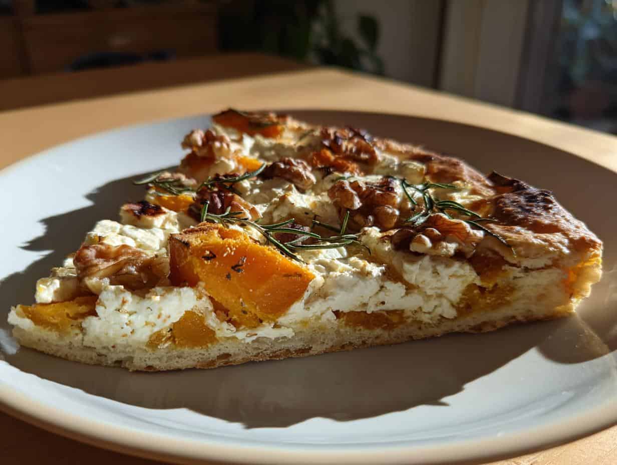 Unglaublich! Kürbis Flammkuchen mit Feta & Walnüsse Rezept