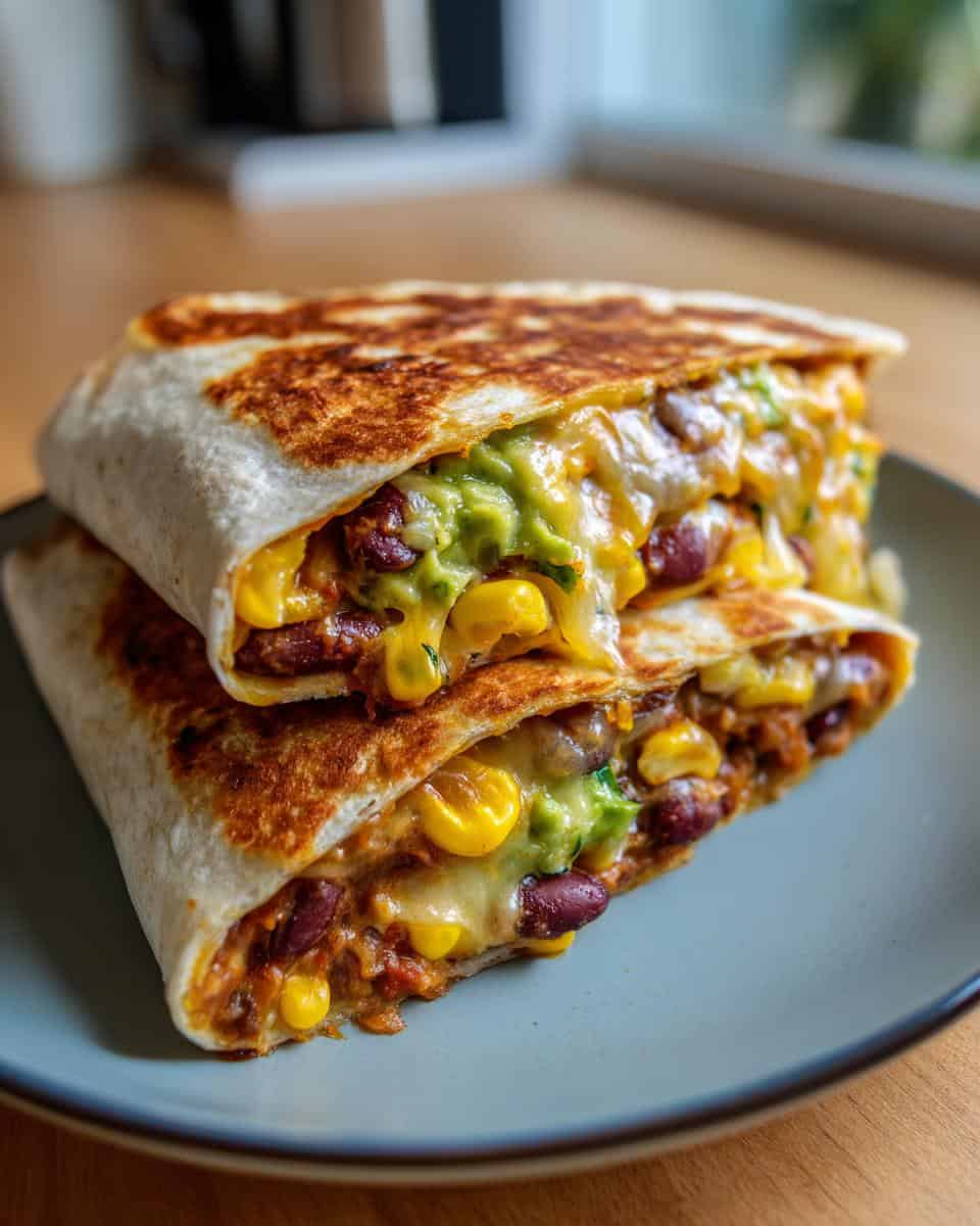 Mexikanische Wraps vegetarisch mit Kidneybohnen und Avocado - detail 2