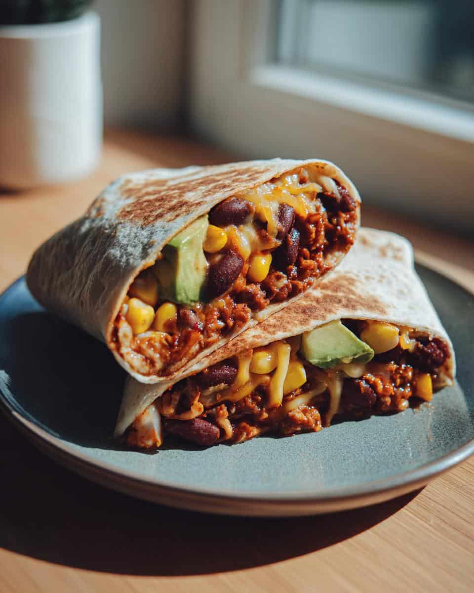 Mexikanische Wraps vegetarisch mit Kidneybohnen und Avocado - detail 3