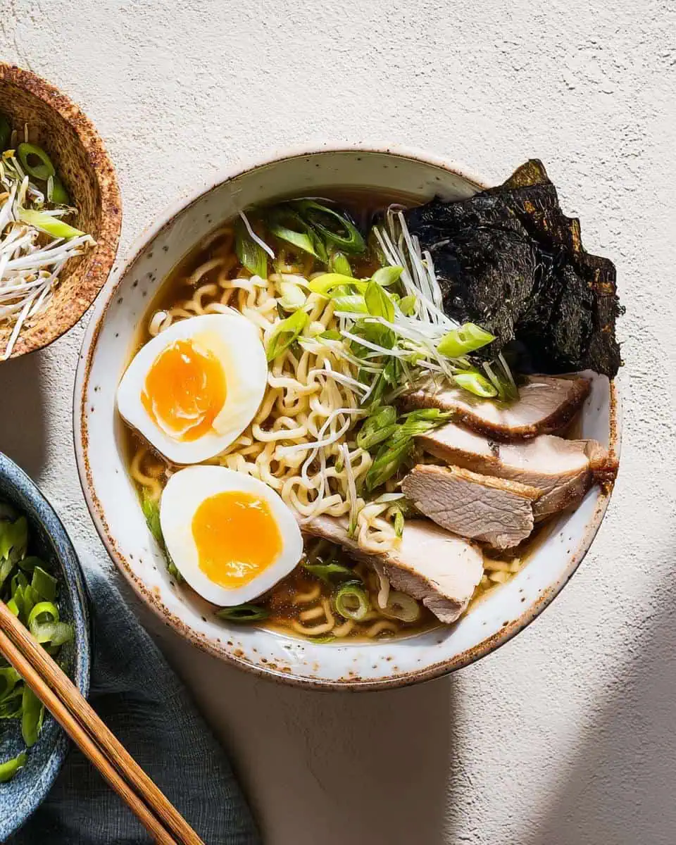 Ramen mit Hühnerbrühe und Putenfilet - detail 2