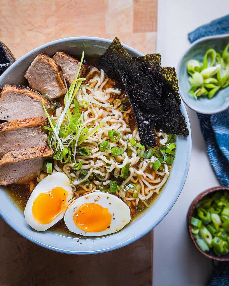 Ramen mit Hühnerbrühe und Putenfilet - detail 3