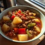 Schneller Bauerntopf mit Hackfleisch und Paprika als Familiengericht