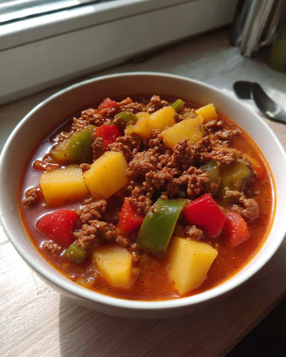 Schneller Bauerntopf mit Hackfleisch und Paprika als Familiengericht - detail 3