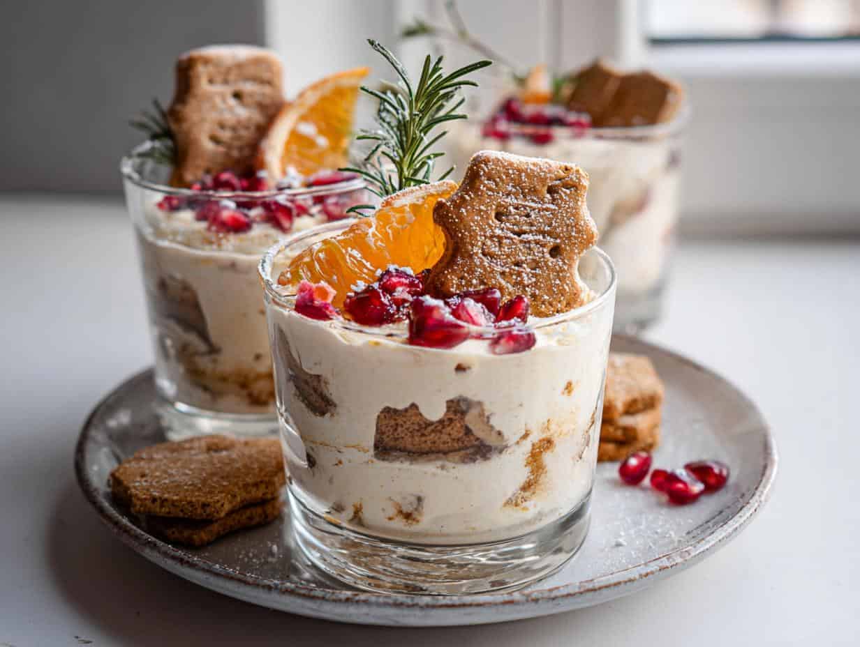 Spekulatiuscreme mit Orange im Glas