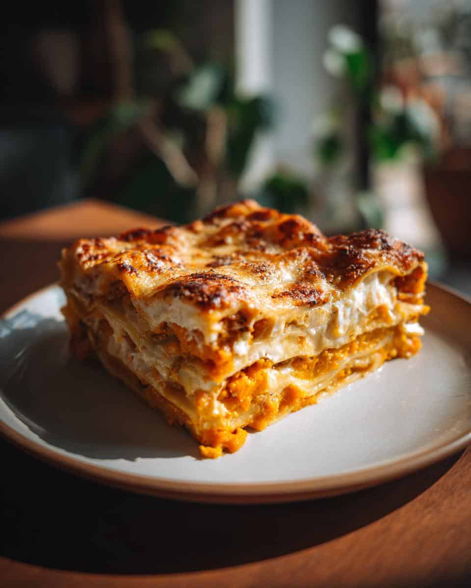 Vegetarische Kürbis Lasagne mit Hokkaido - detail 2