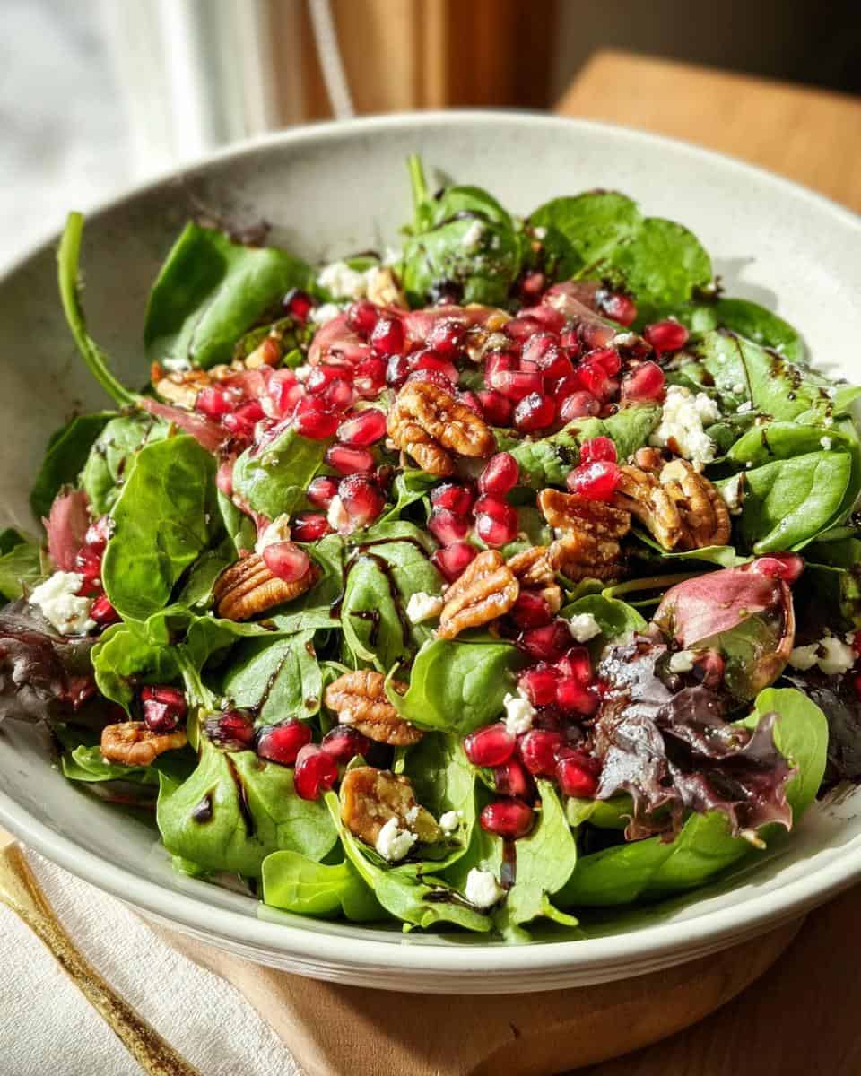 Weihnachtlicher Salat mit Granatapfel und Feta - detail 2