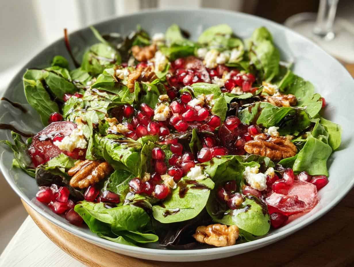 Verführerischer Weihnachtlicher Salat mit Granatapfel & Feta