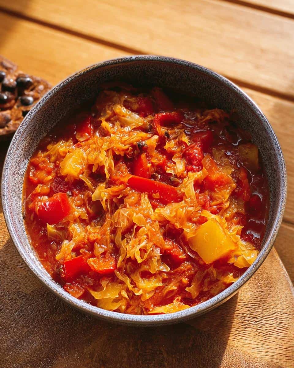 Deftiger Sauerkraut-Eintopf mit Kartoffeln und Paprika - detail 2