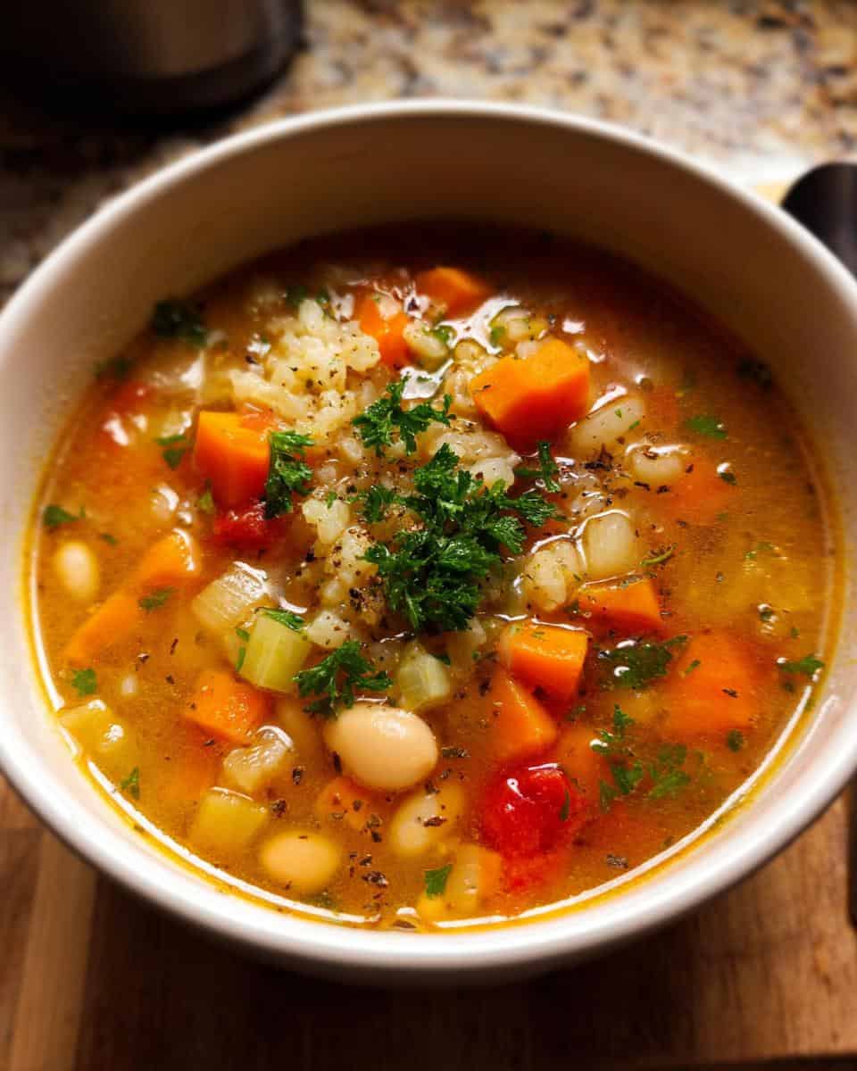 Einfache vegetarische Weiße-Bohnen-Suppe Rezept - detail 1