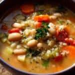 Einfache vegetarische Weiße-Bohnen-Suppe Rezept