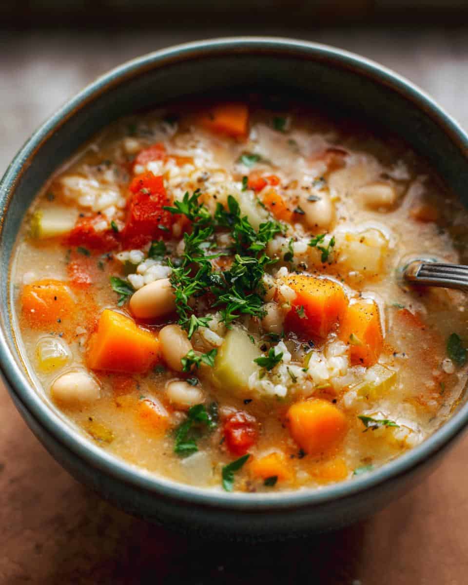 Einfache vegetarische Weiße-Bohnen-Suppe Rezept - detail 3