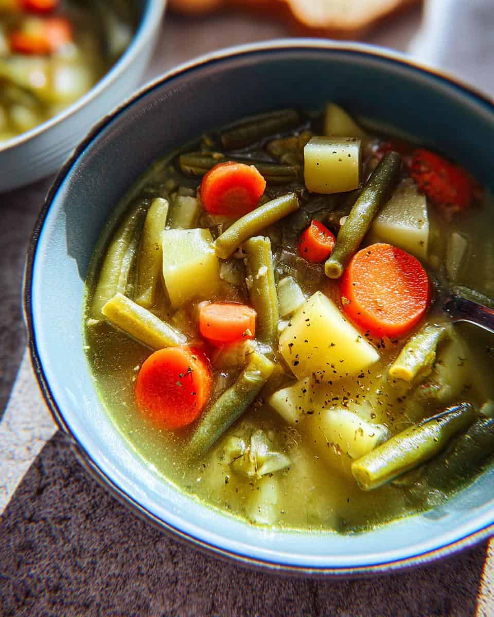 Einfacher Grüne-Bohnen-Eintopf mit Kartoffeln und Karotten - detail 1