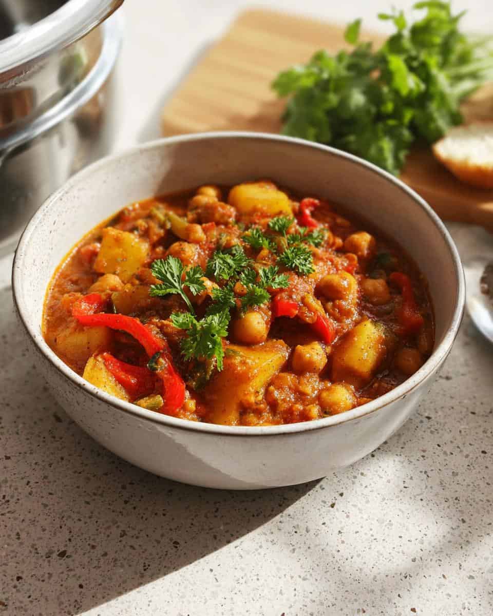 Einfacher würziger vegetarischer Kichererbsen-Eintopf - detail 3