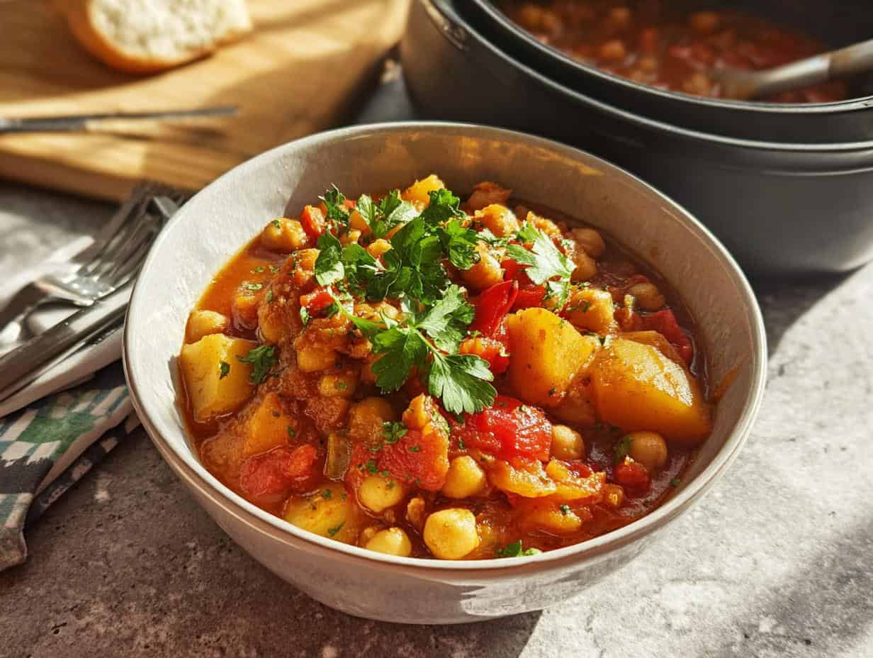 Einfacher Kick für würzigen Kichererbsen-Eintopf in 30 Min