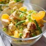 Geflügelsalat klassisch mit Mandarinen und Curry