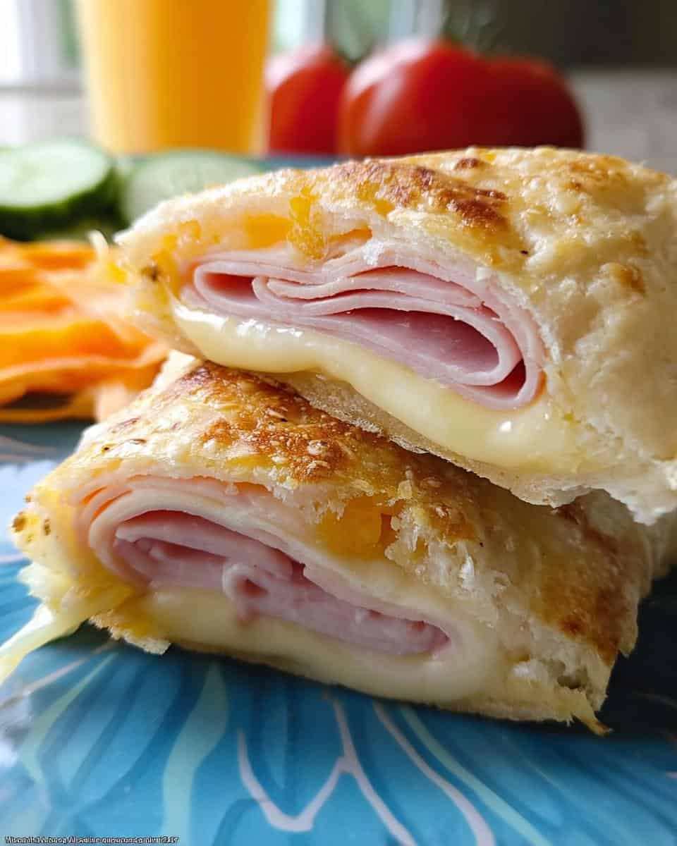 Gefüllte Käse Schinken Taschen selber machen - detail 1