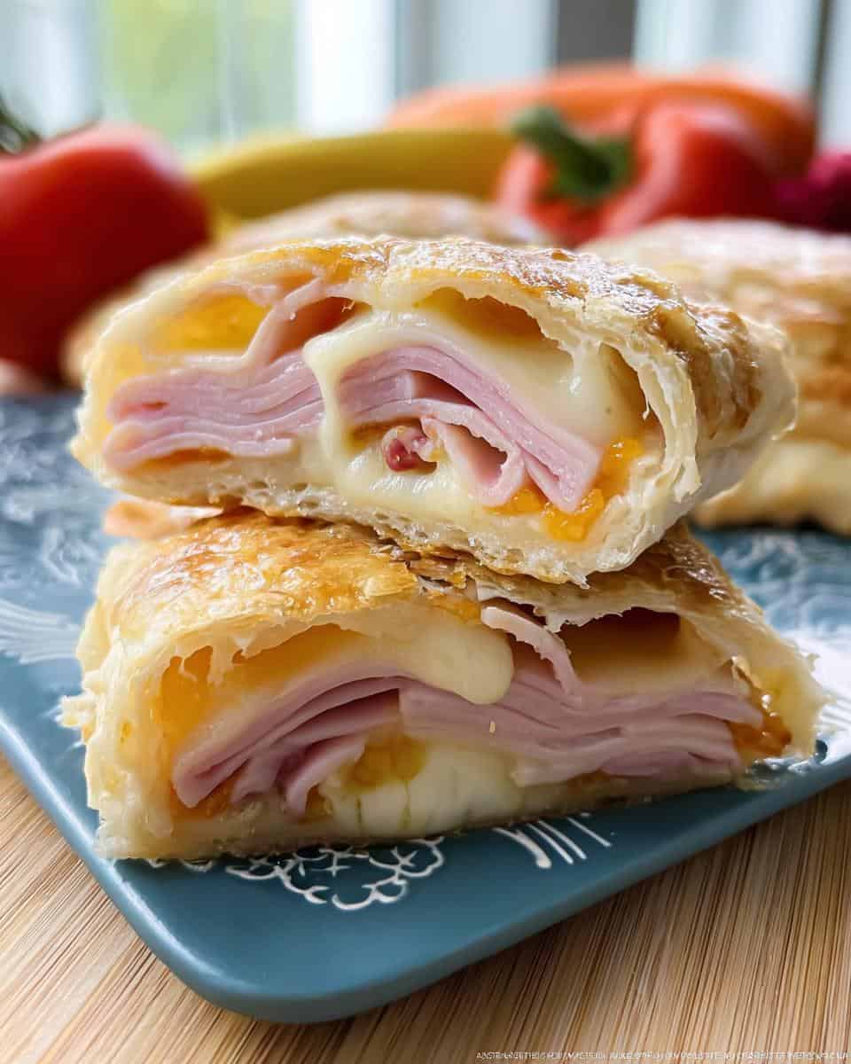 Gefüllte Käse Schinken Taschen selber machen - detail 2