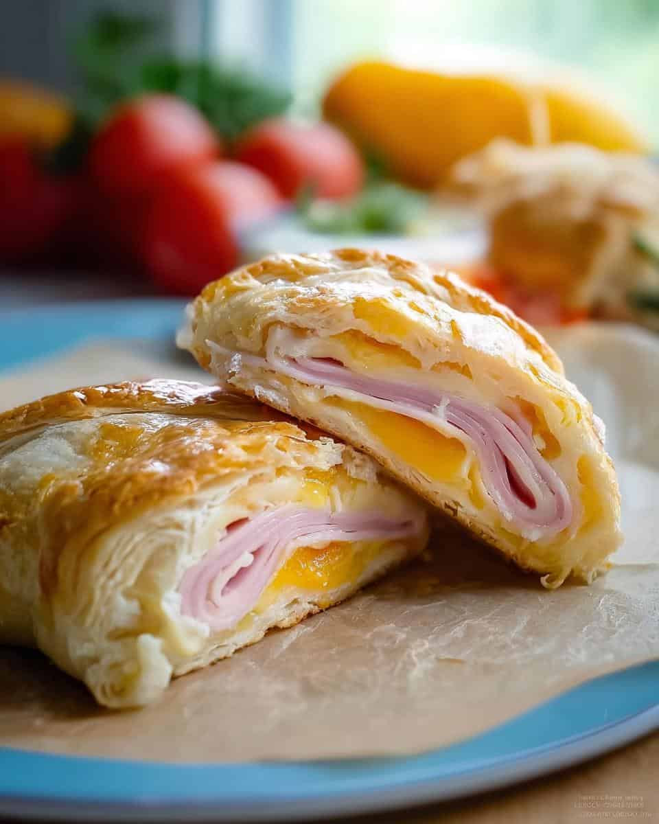 Gefüllte Käse Schinken Taschen selber machen - detail 3