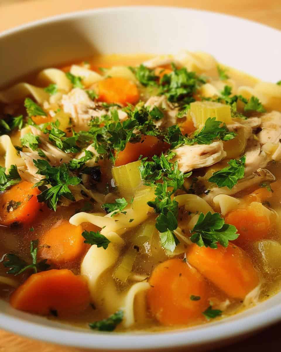 Hühnernudelsuppe mit viel Gemüse - detail 1