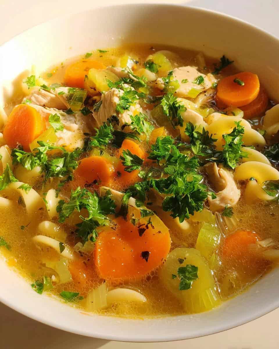 Hühnernudelsuppe mit viel Gemüse - detail 2