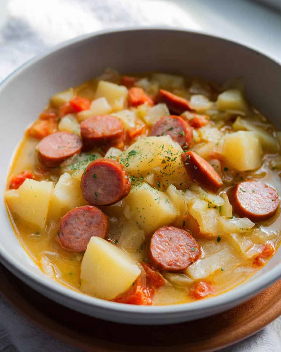 Kartoffel Kohlrabi Eintopf mit Würstchen einfach selber machen - detail 2