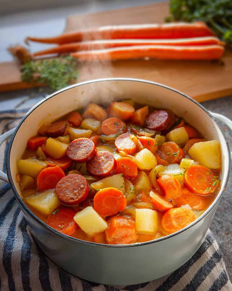 Klassischer Möhreneintopf mit Mettwurst - detail 1