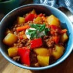 Schneller Bauerntopf mit Hackfleisch und Kartoffeln