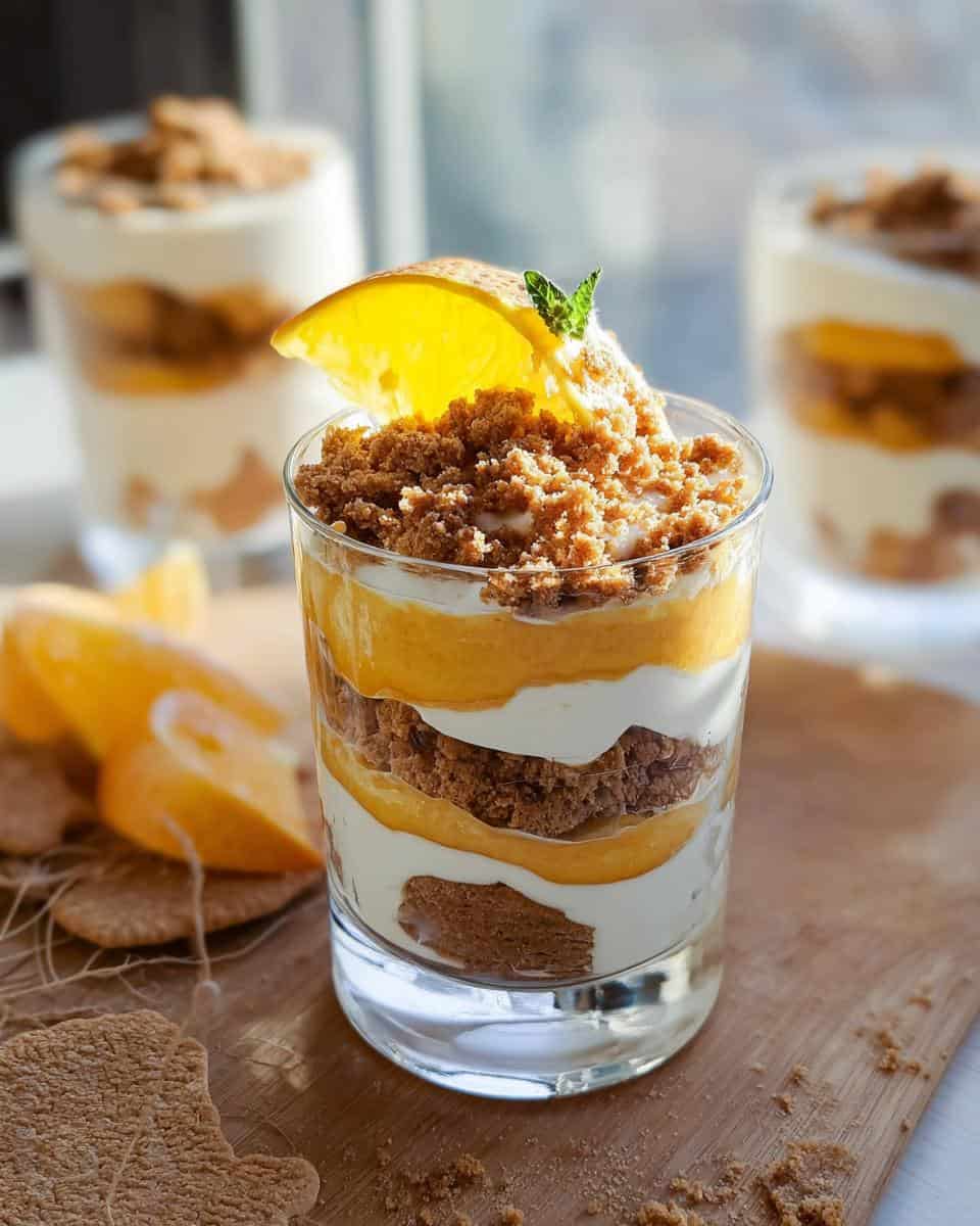 Spekulatius Dessert mit Orangencreme im Glas - detail 1