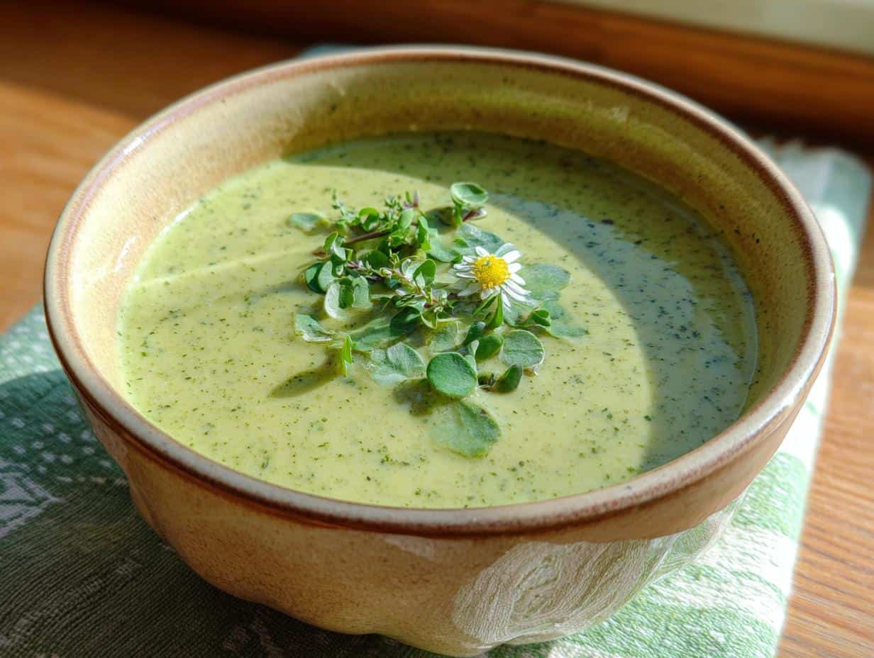 5 Zutat Cremige Kräutersuppe gegen den Winterblues