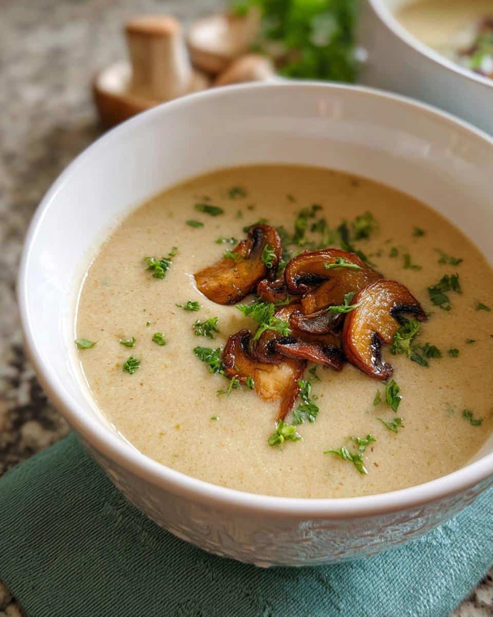 einfache champignoncremesuppe - detail 1