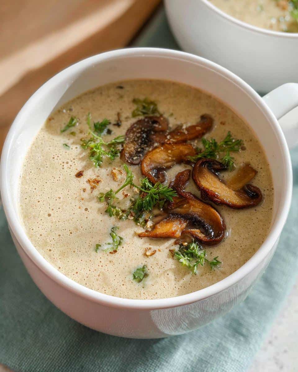 einfache champignoncremesuppe - detail 2
