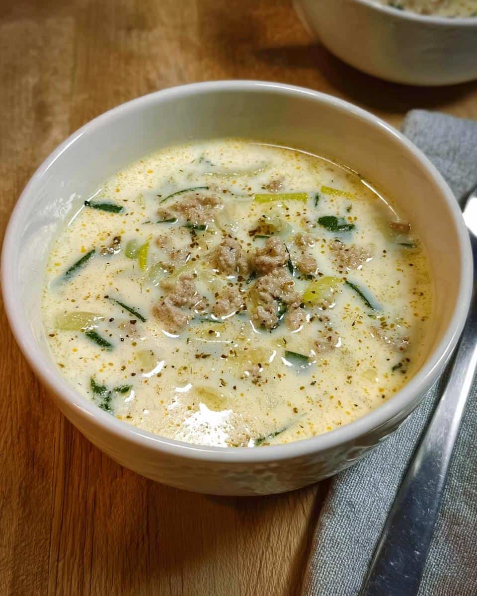 kaese lauch suppe mit hackfleisch - detail 1