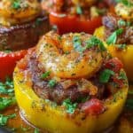 Cajun Surf Turf gefüllte Paprika