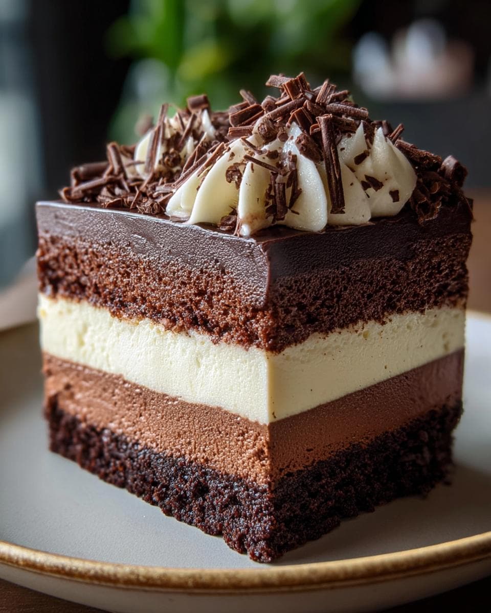 Dreifacher Schokoladenmousse-Kuchen - detail 1