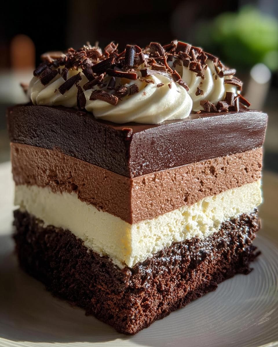 Dreifacher Schokoladenmousse-Kuchen - detail 2