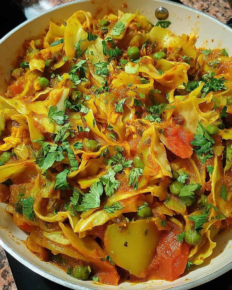 Einfaches veganes indisches Weißkohl Curry mit Kartoffeln Rezept - detail 1