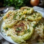 Gesunder veganer Schmorkohl mit Karotten und Zwiebeln