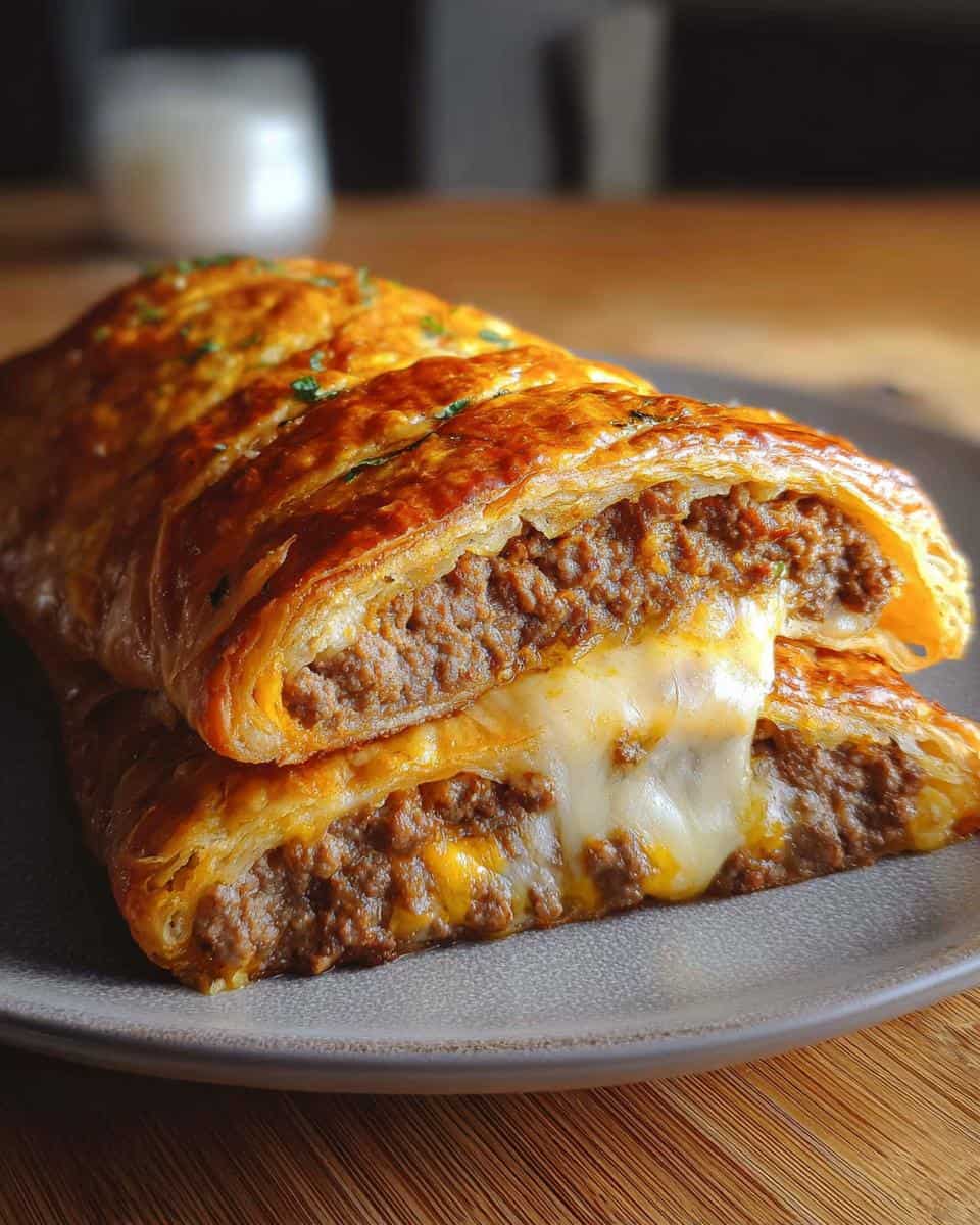 Hackfleisch-Käse-Blätterteig-Rolle - detail 3