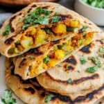 Kartoffel- und Grüne-Bohnen gefülltes Naan für Zuhause